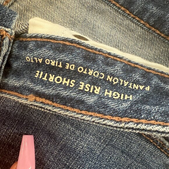 New Universal thread Jean Shorts High Rise 00/24 Buttons Cut off Fringe Cotton B - Picture 6 of 11